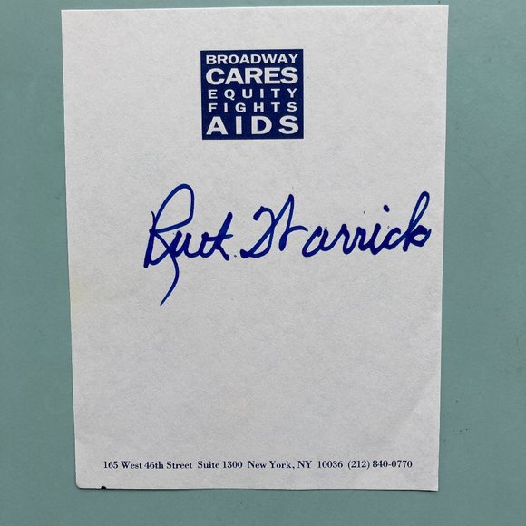 Ruth Warrick Signed BCEFA Paper 4”X5” Phoebe Tyler Wallingford All My Children - Picture 1 of 1